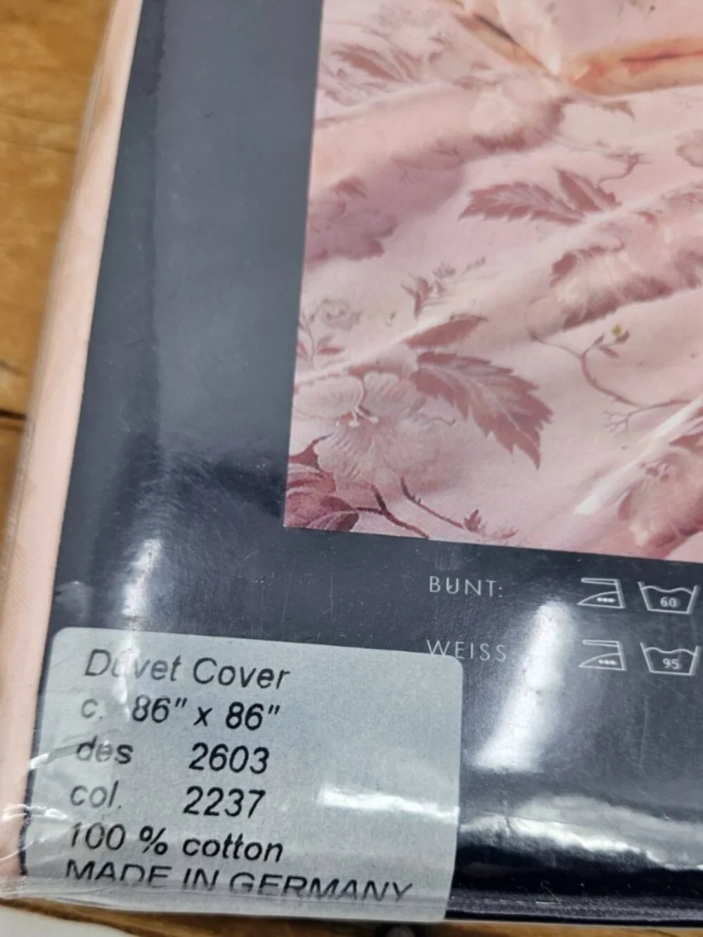 New Curt Bauer Peach Floral Damask Duvet Cover Full/Queen 86x86in Cotton Germany